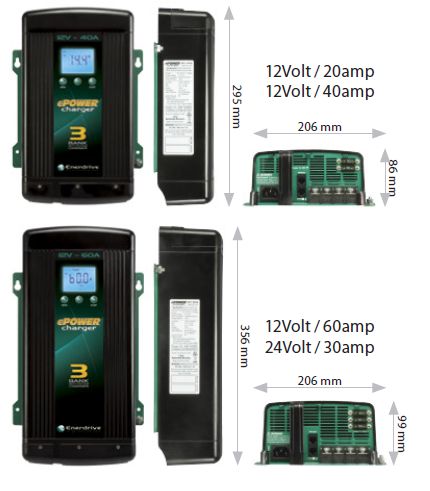 EPower Battery Charger Dimensions